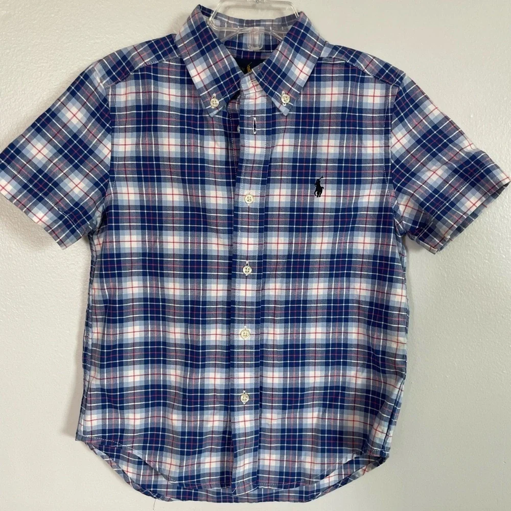 Ralph Lauren Blue and Red Plaid Shirt button down size 5